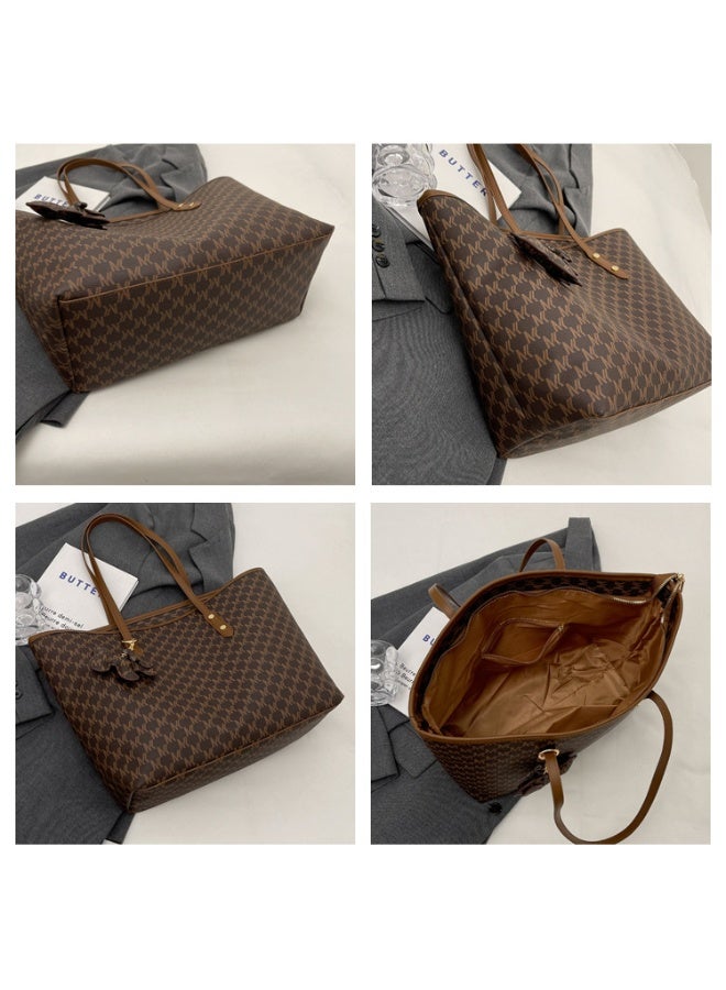 حقيبة لابتوب نسائية 16 بوصة من الجلد للكمبيوتر المكتبي، حقيبة كتف علوي بملمس عالي الجودة وسعة كبيرة (أسود) - Image 5